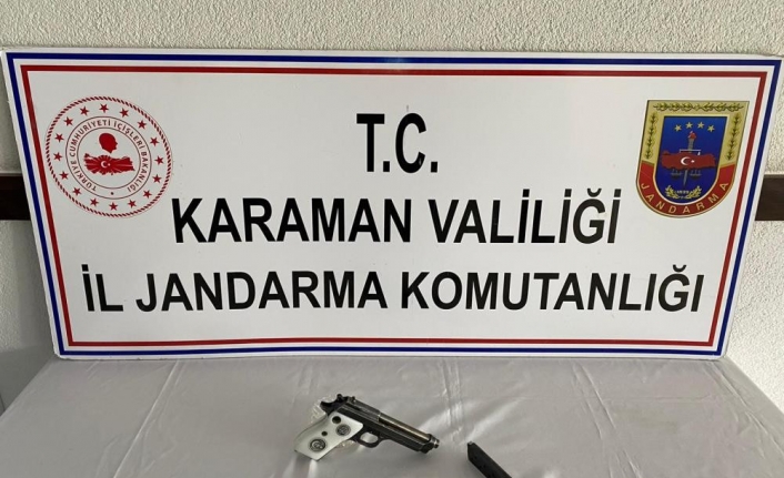 Karaman’da Ruhsatsız Tabanca Ele Geçirildi