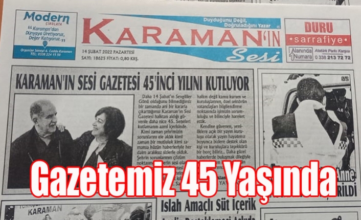 Karaman'ın Sesi Gazetesi 45 Yaşında