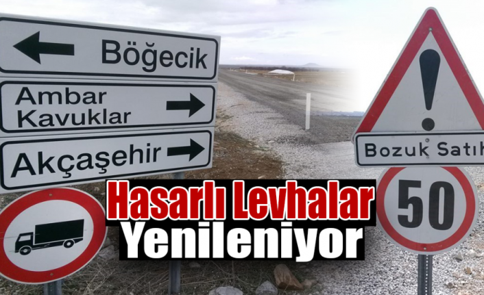 İl Özel İdaresi, Hasarlı Levhaları Yeniliyor