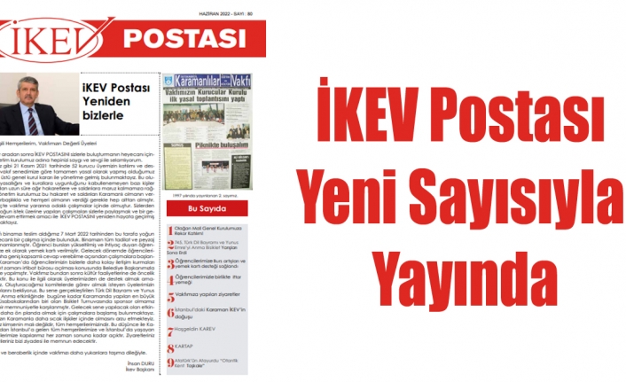 İKEV Postası Yeni Sayısıyla Yayında