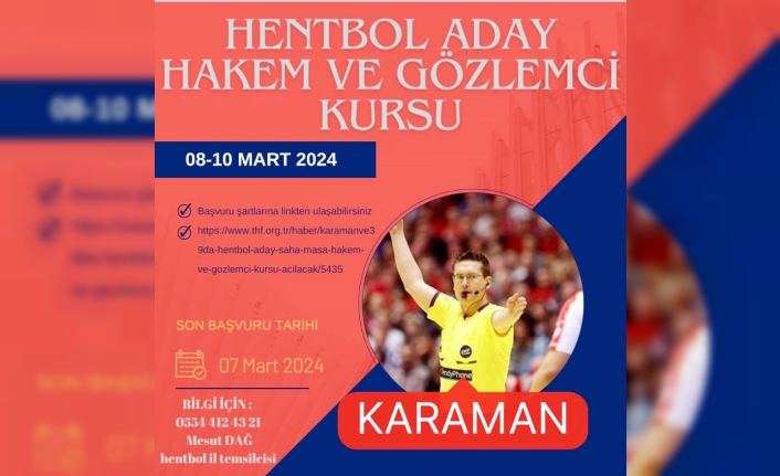 HAKEM VE GÖZLEMCİ KURSU AÇILACAK