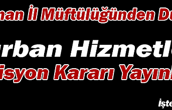 Kurban Hizmetleri Komisyon Kararı Yayınlandı