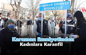 Karaman Emniyetinden Kadınlara Karanfil