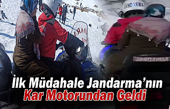 İlk Müdahale Jandarma’nın Kar Motorundan Geldi