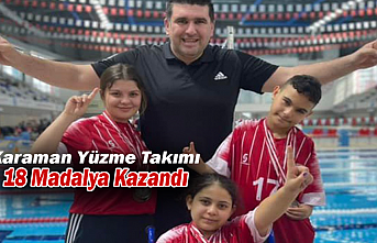 Karaman Yüzme Takımı 18 Madalya Kazandı