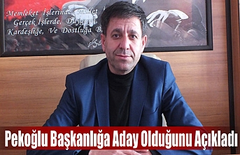 Pekoğlu Başkanlığa Aday Olduğunu Açıkladı