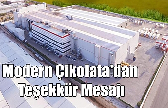 Modern Çikolata'dan Teşekkür Mesajı